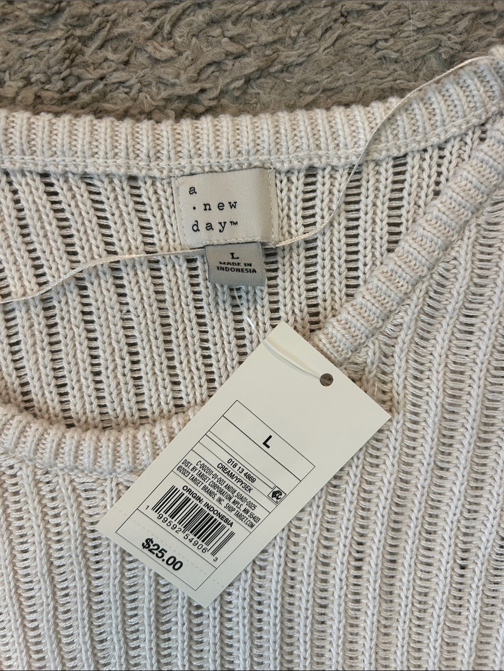 a new day Ribbed Sleeveless Knit Tank - Cream - Sweater Tank - Picture 2 of 2